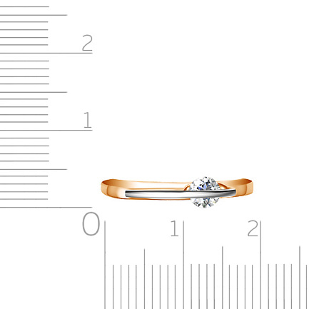 Кольцо из красного золота с бриллиантом