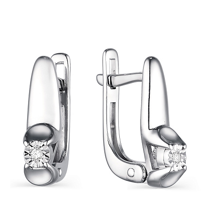 Серьги с английским замком из серебра