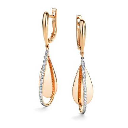 Серьги с английским замком из красного золота