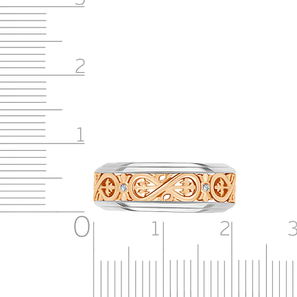 Кольцо обручальное из красного золота с бриллиантами