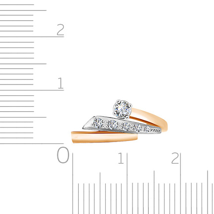 Кольцо из красного золота с бриллиантами