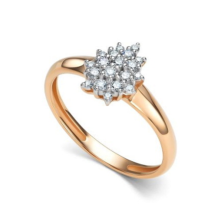 Кольцо из красного золота с бриллиантами