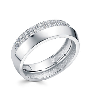 Кольцо из белого золота с бриллиантами