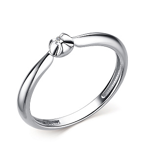 Кольцо из серебра с бриллиантом