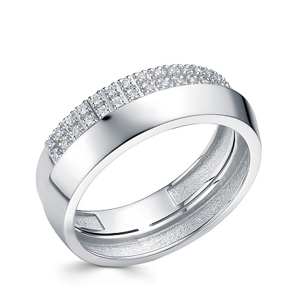 Кольцо из белого золота с бриллиантами