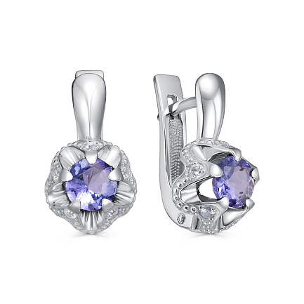 Серьги с английским замком из серебра