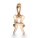 Подвеска из красного золота с бриллиантом