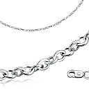 Цепь автомат из серебра, плетение якорное