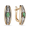 Серьги с английским замком из красного золота с бриллиантами