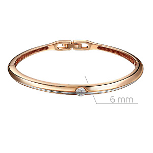 Браслет жесткий из красного золота с бриллиантом