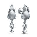 Пусеты из серебра с фианитами