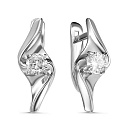 Серьги с английским замком из серебра с фианитами