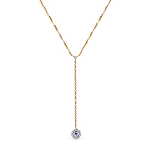 Колье из красного золота с бриллиантами, танзанитом