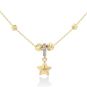 Колье из желтого золота с фианитами