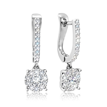 Серьги из белого золота с бриллиантами