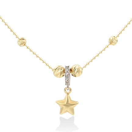 Колье из желтого золота с фианитами