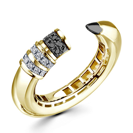 Кольцо из желтого золота с бриллиантами