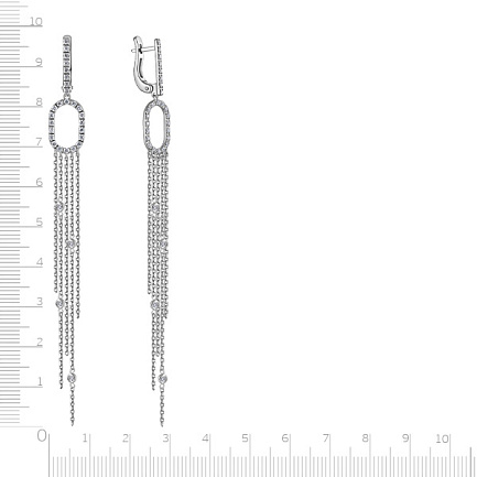 Серьги с английским замком из белого золота с бриллиантами