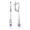 Серьги с английским замком из белого золота с бриллиантами