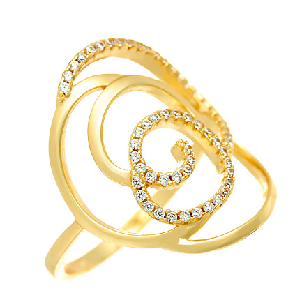 Кольцо из серебра с фианитами