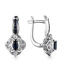 Серьги с английским замком из белого золота с бриллиантами