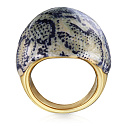 Кольцо из серебра с позолотой, эмалью