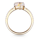 Кольцо из желтого золота с бриллиантами, опалом