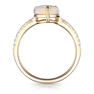 Кольцо из желтого золота с опалом