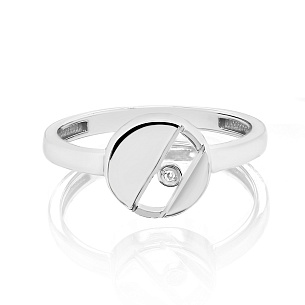 Кольцо из серебра с бриллиантом