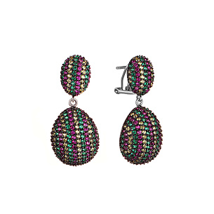 Серьги из серебра с фианитом