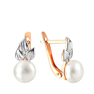 Серьги с английским замком из красного золота