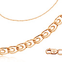 Цепь автомат из серебра, плетение сердечко