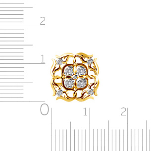 Запонки из желтого золота с бриллиантом