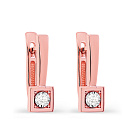 Серьги с английским замком из красного золота с бриллиантами