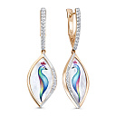 Серьги с английским замком из красного золота с бриллиантами