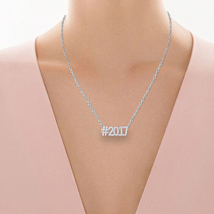 Колье из серебра с фианитом