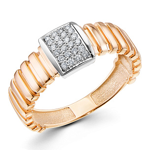 Кольцо из красного золота с бриллиантом