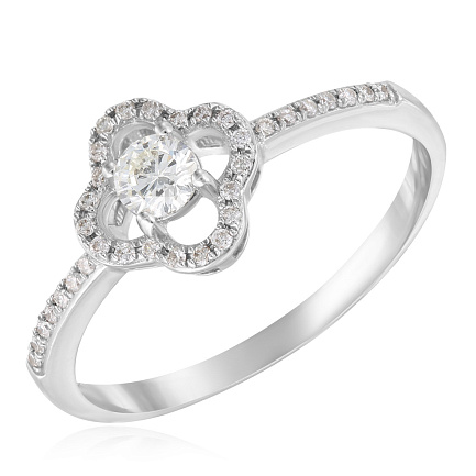 Кольцо из белого золота с бриллиантами