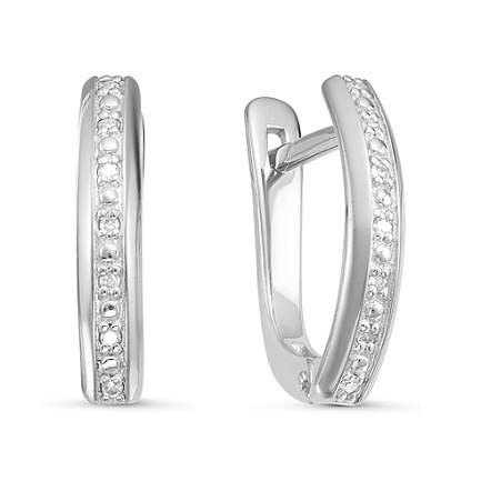 Серьги из белого золота с бриллиантами