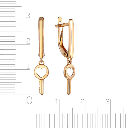 Серьги с английским замком из красного золота