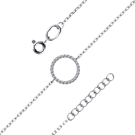 Браслет декоративный из белого золота с бриллиантами