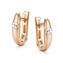 Серьги с английским замком из красного золота с бриллиантами