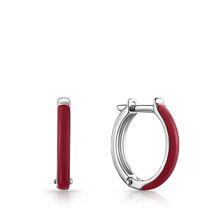 Серьги с английским замком из серебра с эмалью