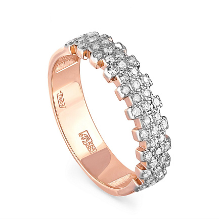 Кольцо из красного золота с бриллиантами