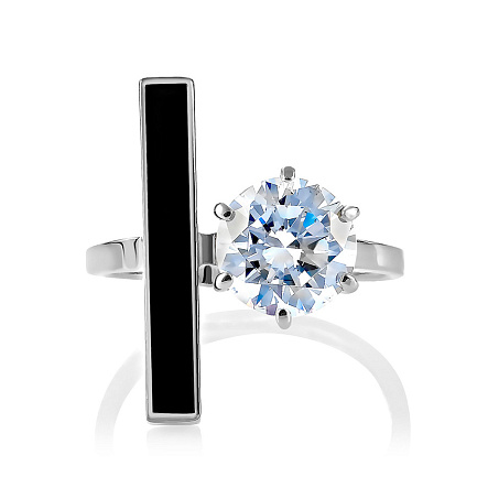 Кольцо из серебра с фианитом