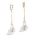 Серьги с английским замком из желтого золота с бриллиантами