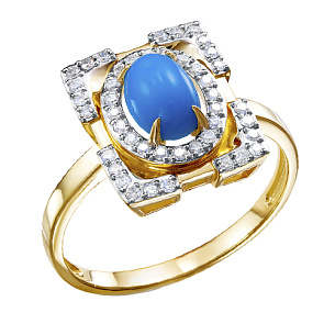 Кольцо из желтого золота с бриллиантом