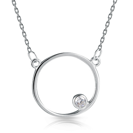 Колье из серебра с фианитом