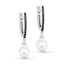 Серьги с английским замком из белого золота с бриллиантами