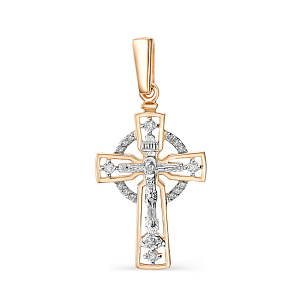 Подвеска из красного золота с бриллиантом